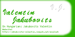 valentin jakubovits business card